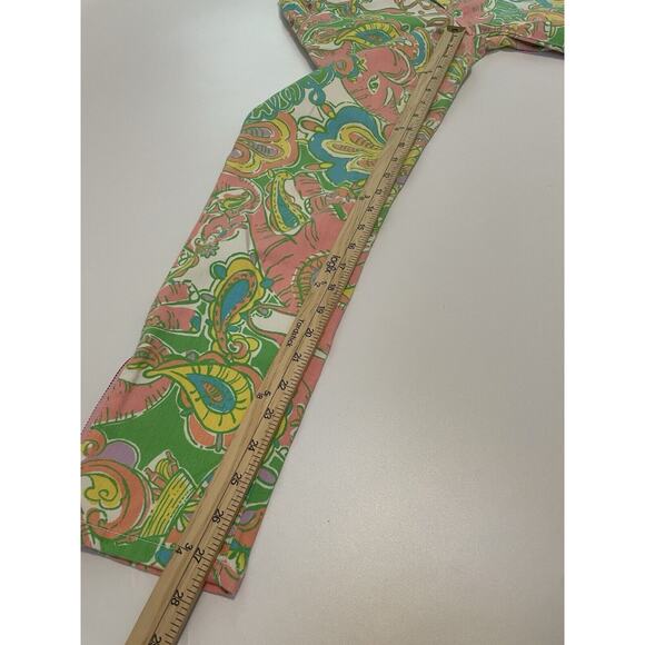 Lilly Pulitzer Size 2 Green Pink Worth Skinny Mini Zip Jeans Colorful Paisley - Picture 8 of 8